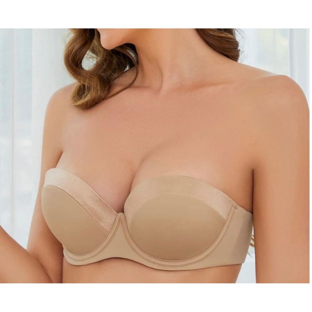 SEA BBOT Convertible Multiway Push Up Bra Beige 40B Strapless Halter Cross Front